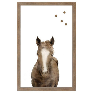 "Horse" Magnet Board With Brown Frame, 24"x16"