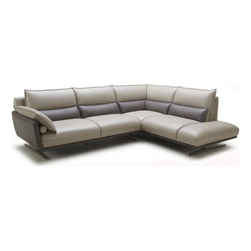 Moden Gray Full Leather Sectional Sofa