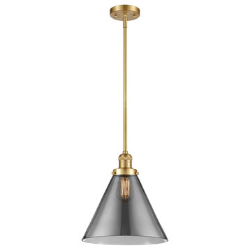 Innovations 43-L XL Cone 1-Lt Stem Pendant, S Gold/Plated SM, 201S-SG-G43-L