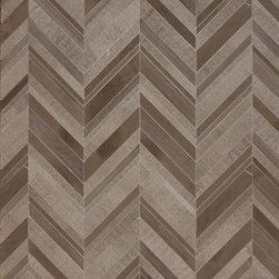 Lucca Textured Chevron in Flannel Grey - Mosaic Tile