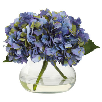 Blooming Hydrangea With Vase