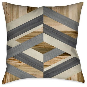 Geometric Inlay II Indoor Decorative Pillow, 18"x18"