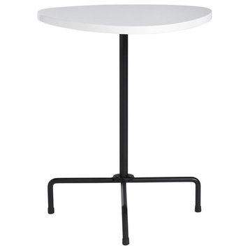 Leicester Tripd Side Table White Lacquer/Black