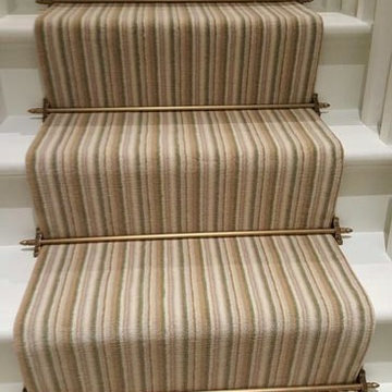 Striped Carpet Runner to Stairs