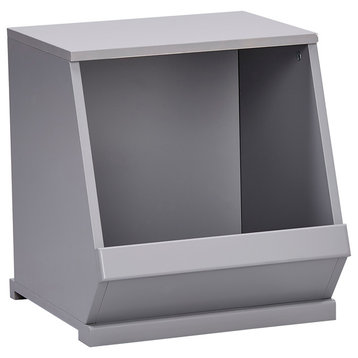 Ryan Modular Stackable Painted Storage Bins, 1 Box, Grey