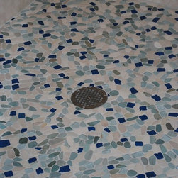 Sea Glass Blend pebble stone and glass tile - Home Decor