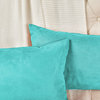 Suede Pillow Shell with Big Zipper, Baltic Blue, 14x26"