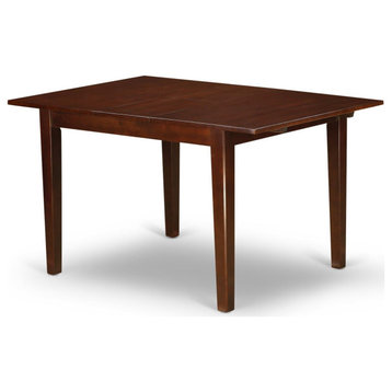 Elegant Dining Table, Tapered Legs With Expandable Rectangular Top, Mahogany