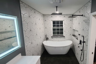 Inspiration for an industrial bathroom remodel in New York