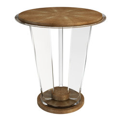 Jonathan Franc (design), Furniture Design Link( photo real rendering) - Art Deco Style Shagreen and Acrylic Side Table - Side Tables And End Tables