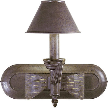 1-Light Prairie Rock and Gold Interior Wall Sconce