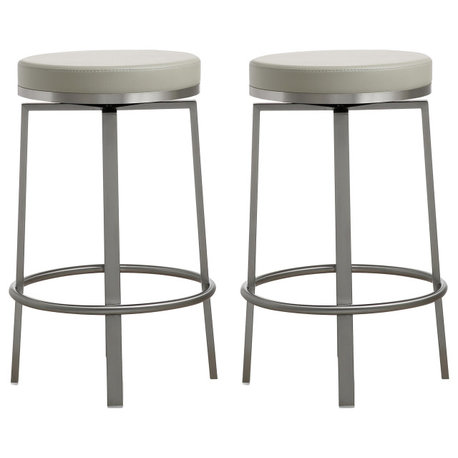 Pratt Light Grey Swivel Counter Stool - Set of 2