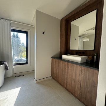 Timeless Bathroom Design with Custom Cabinets