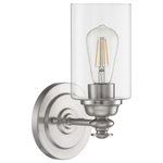 Craftmade Lighting - Craftmade Lighting 49801-BNK-C Dardyn - One Light Wall Sconce - The Dardyn series combines straight line design wiDardyn One Light Wal Brushed Polished NicUL: Suitable for damp locations Energy Star Qualified: n/a ADA Certified: n/a  *Number of Lights: Lamp: 1-*Wattage:100w E27 bulb(s) *Bulb Included:No *Bulb Type:E27 *Finish Type:Brushed Polished Nickel