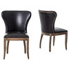 Richmond Black Leather Wingback Dining Chair