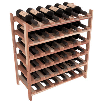 36-Bottle Stackable Wine Rack, Premium Redwood, Unstained