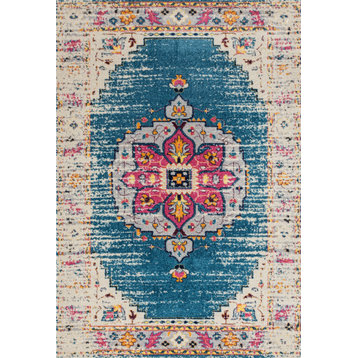 Amer Rugs Manhattan MAN-15 Turqouise Blue Machine-made - 7'6"x9'6" Rectangle