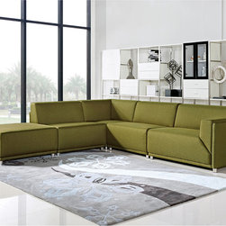 Moderna Modular Sectional Sofa | Green - Sectional Sofas