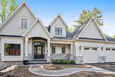 Transitional exterior home idea in Chicago