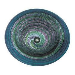 Twisted Watermelon Over Mount Blown Glass Sink - Bathroom Sinks