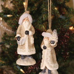 Wayfaring Santa Ornaments (Pair) - Christmas Ornaments