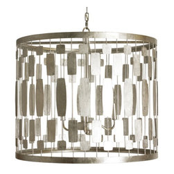 Worlds Away Leona Silver Leaf Pendant - Pendant Lighting