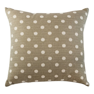 Ikat Dots 18 X 18 inch Cream and Dark Blue Throw Pillow