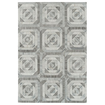 Kaleen Elegant Faux Cowhide Rug, Taupe, 2'x3'