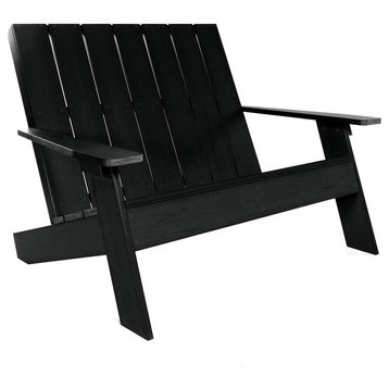 Italica Modern Double Wide Modern Adirondack Chair, Black