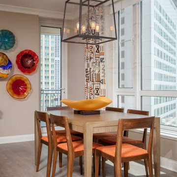 Mid-Century Modern Chairs in Colorful Breakfast Area