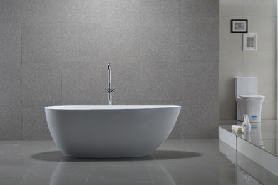 Vanity Art Bath Free Standing Acrylic Bathtub with Faucet VA6515