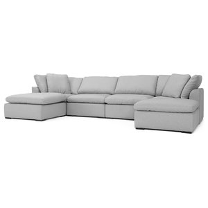 Acme Thelma Sectional Sofa With Sleeper And Ottoman Gray Polished
