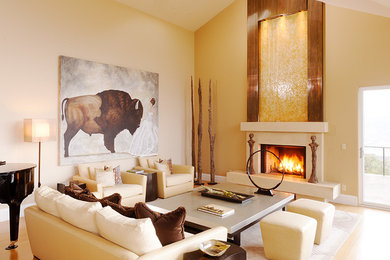 Inspiration for a transitional living room remodel in Denver