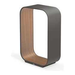 Pablo Designs Small Graphite Walnut Contour Table Lamp - Table Lamps