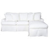 Sleeper Sofa Reversible Chaise Queen Size Memory Foam Gel Mattress Warm White