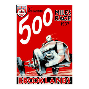 Brooklands 1000 mile race Vintage Motor racing Reproduction poster Wall art.