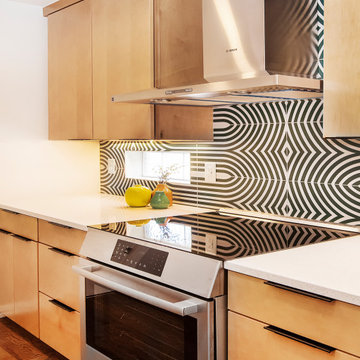 Groovy Elipse Verde Ceramic Tile Backsplash