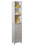 American Cottage Tall Bathroom Cupboard With Display Shelves, White