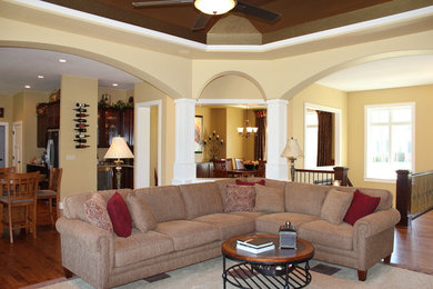 Example of a trendy living room design in Cedar Rapids