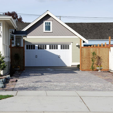 covered porch, garage doors, Anacortes Historic Restoration