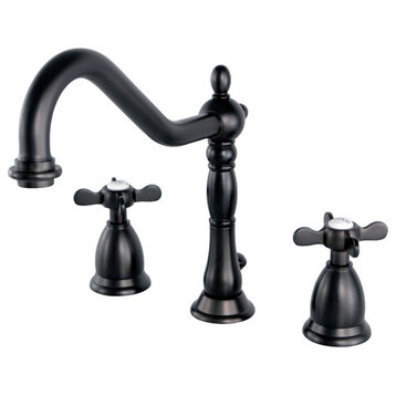 Widespread Bathroom Faucet, Brass Pop-Up, Oil Rubbed Bronze