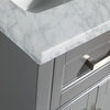 Vanity Set With Carrara Marble Top, 24", Gray, Led Touch-Switch Mirror