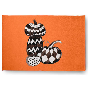 Pumpkins Fall Design Chenille Area Rug, Orange, 2'x3'