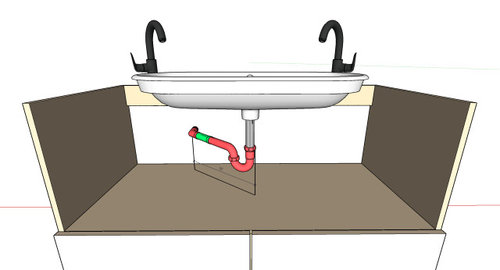 Convert double vanity to single vanity sink plumbing.
