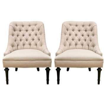 Mid-Century Slipper Chairs, Set of 2