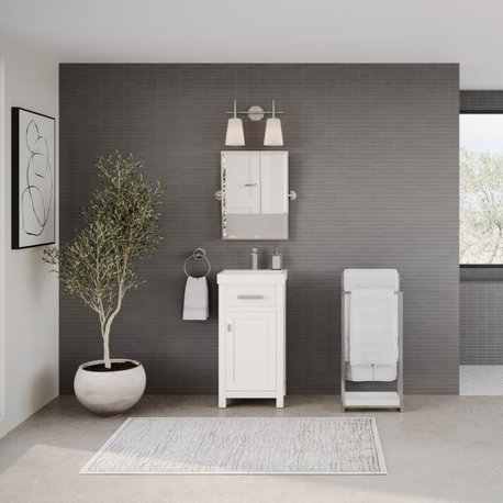 Mia Bathroom Vanity, White, 18", Single Sink