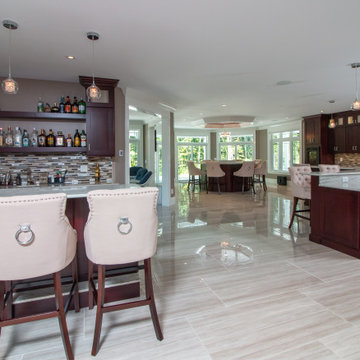 Transitional Cabico Unique Cherry Cordovan Kitchen Remodel with Butler’s Pantry
