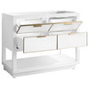 Avanity Allie 42 in. Vanity in White w/ Gold Trim and Carrara White Marble Top
