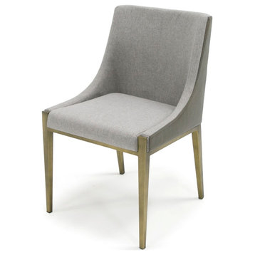 Modrest Fairview Modern Grey and Brass Dining Chair
