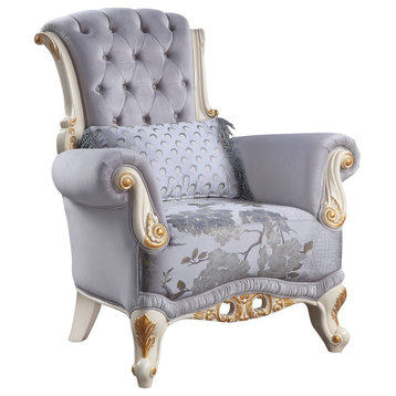 Galelvith Chair With2  Pillows, Gray Fabric